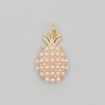 Gold Pineapple Charms,18K Gold Filled Pineapple Pendant,Fruit Charm Bracelet Necklace for DIY Jewelry Making Supply