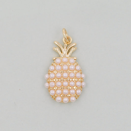 Gold Pineapple Charms,18K Gold Filled Pineapple Pendant,Fruit Charm Bracelet Necklace for DIY Jewelry Making Supply