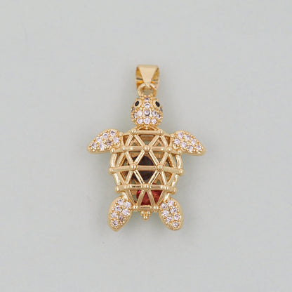 Gold turtle Charms,18K Gold Filled turtle Pendant,turtle Charm Bracelet Necklace for DIY Jewelry Making Supply