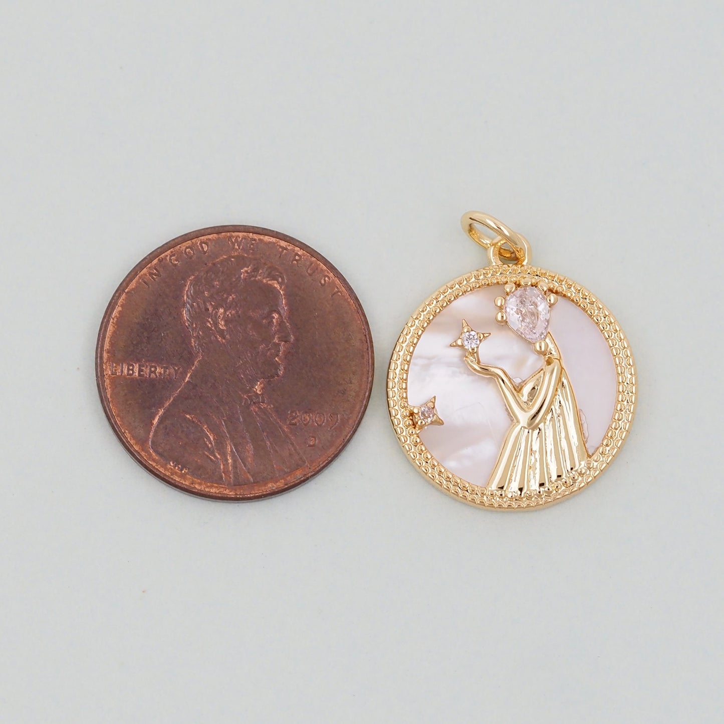 Gold Virgo Charms,18K Gold Filled Virgo Pendant,Virgo Charm Bracelet Necklace for DIY Jewelry Making Supply