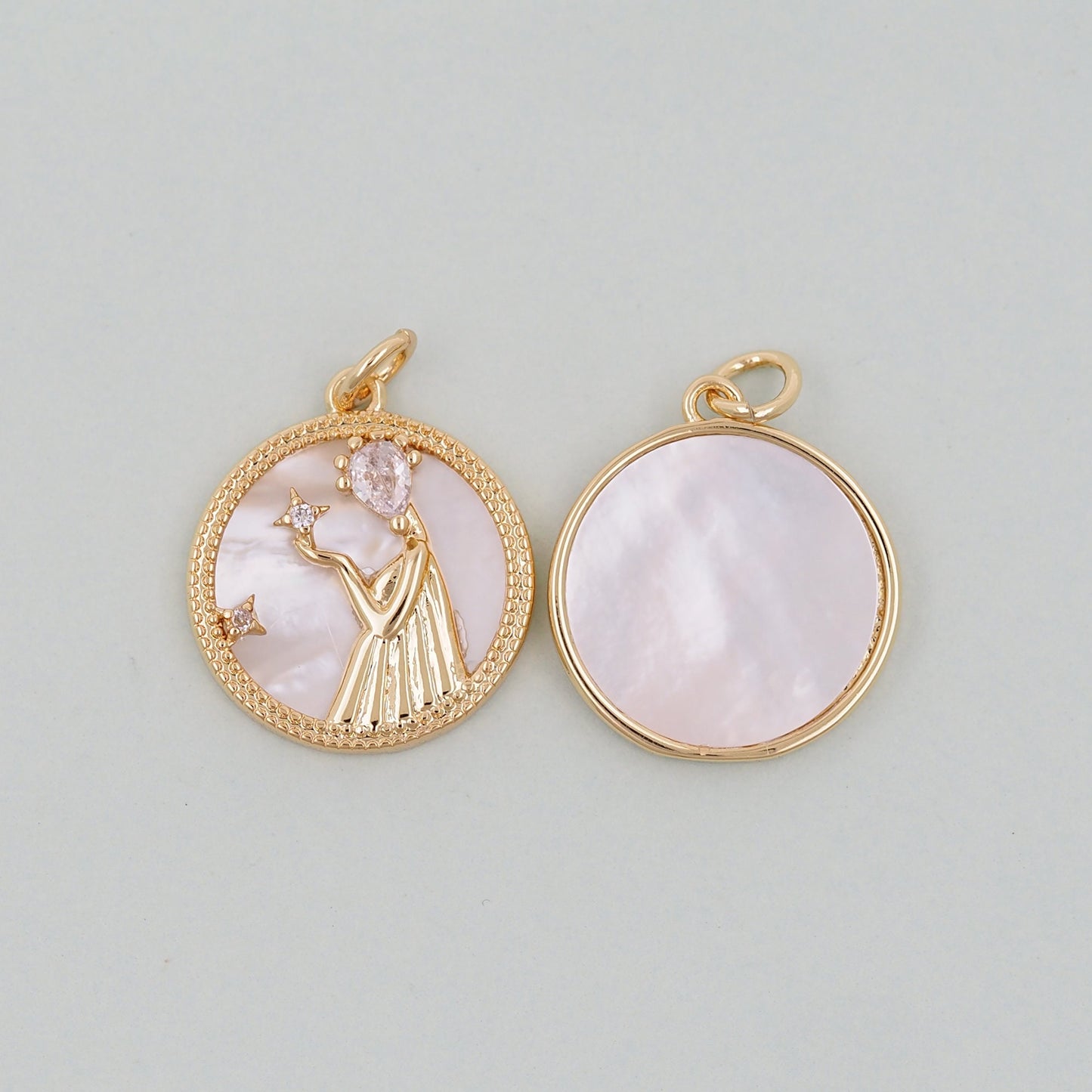 Gold Virgo Charms,18K Gold Filled Virgo Pendant,Virgo Charm Bracelet Necklace for DIY Jewelry Making Supply