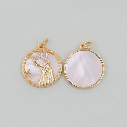 Gold Virgo Charms,18K Gold Filled Virgo Pendant,Virgo Charm Bracelet Necklace for DIY Jewelry Making Supply