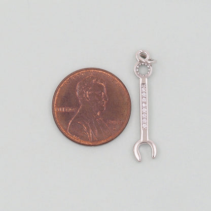 Gold wrench Charms,18K Gold Filled wrench Pendant,wrench Charm Bracelet Necklace for DIY Jewelry Making Supply