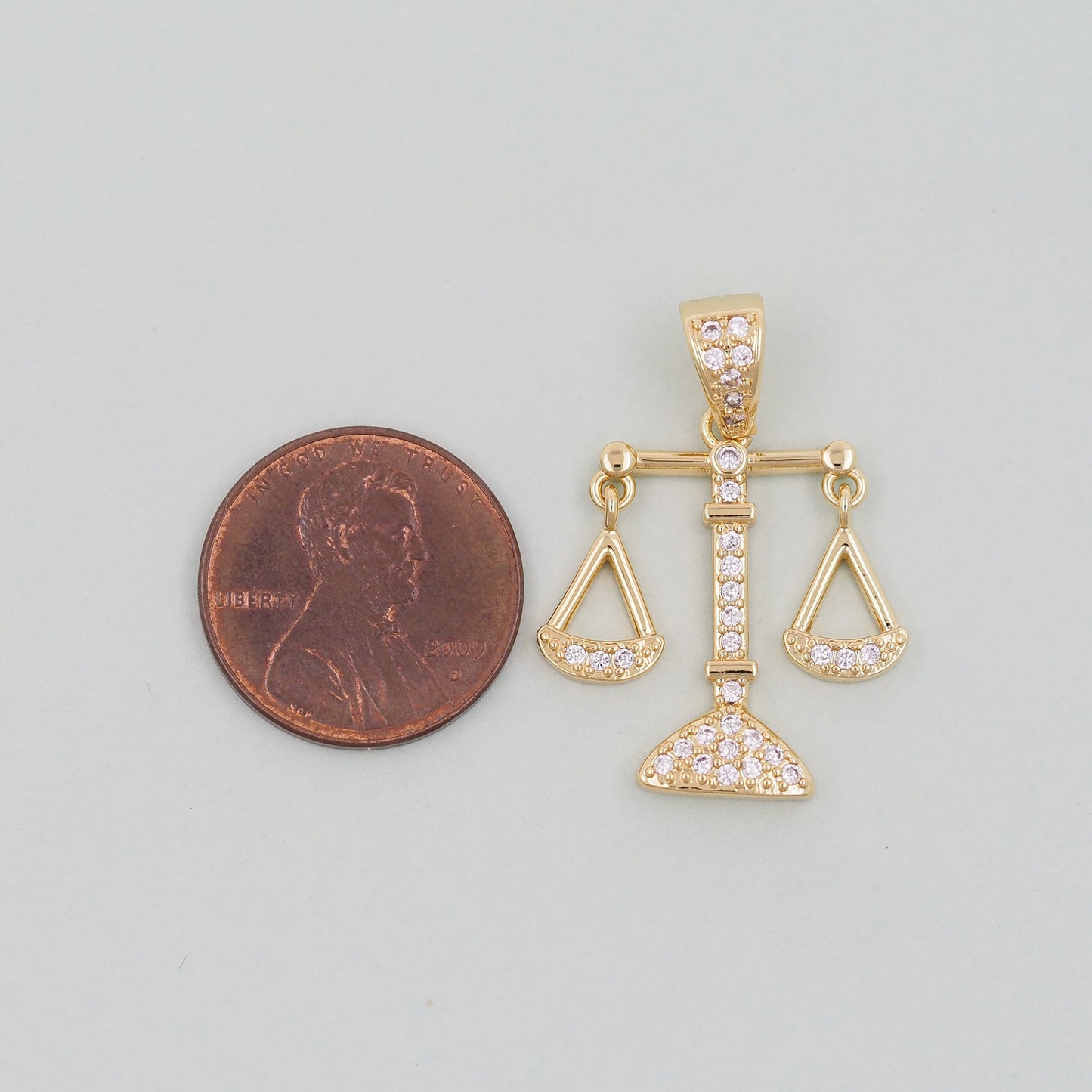 Gold Scales of Justice Charms,18K Gold Filled Scales of Justice Pendant,Scales Charm Bracelet Necklace for DIY Jewelry Making Supply