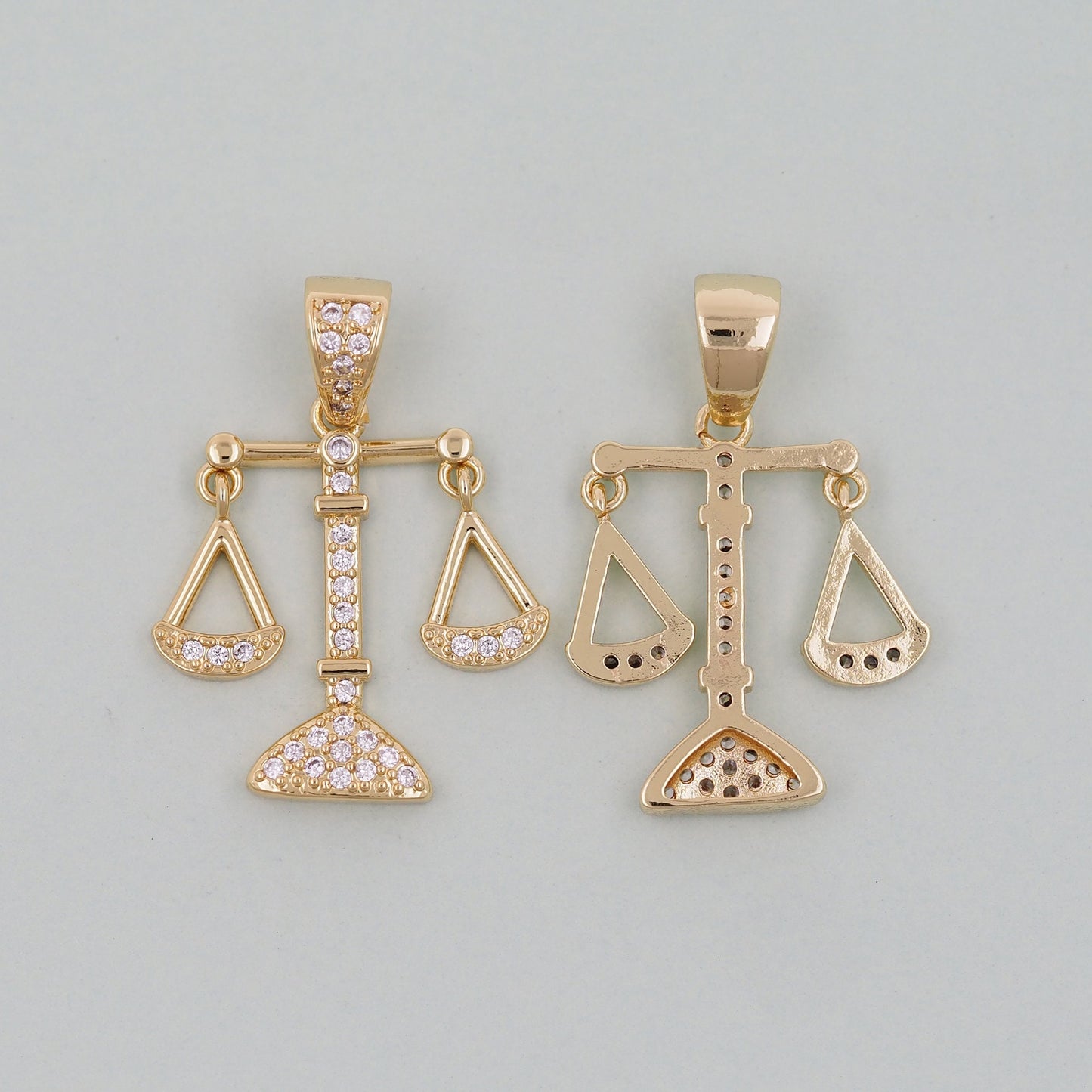 Gold Scales of Justice Charms,18K Gold Filled Scales of Justice Pendant,Scales Charm Bracelet Necklace for DIY Jewelry Making Supply