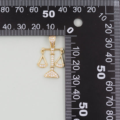 Gold Scales of Justice Charms,18K Gold Filled Scales of Justice Pendant,Scales Charm Bracelet Necklace for DIY Jewelry Making Supply