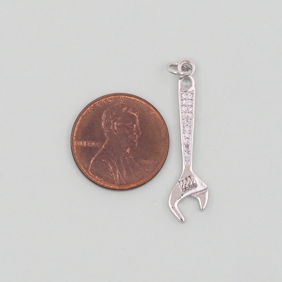 Gold wrench Charms,18K Gold Filled wrench Pendant,wrench Charm Bracelet Necklace for DIY Jewelry Making Supply