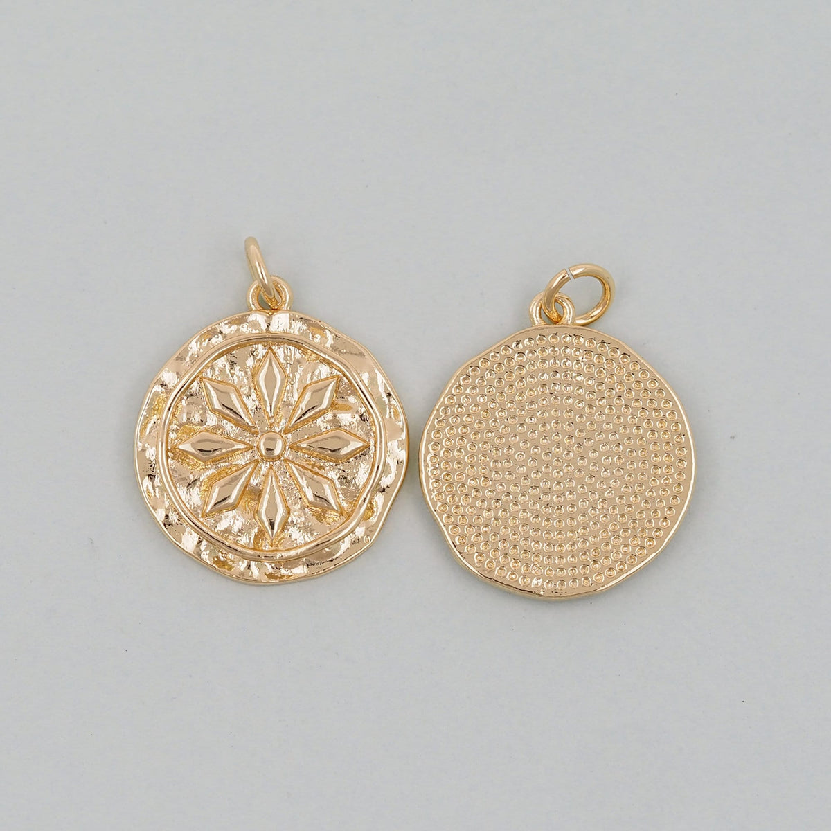 18K Gold Filled Flower Charm Pendant for Jewelry Making