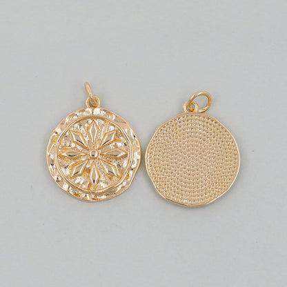18K Gold Filled Flower Charm Pendant for Jewelry Making