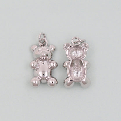 Gold Bear Charms,18K Gold Filled Bear Pendant,cute Bear Charm Bracelet Necklace for DIY Jewelry Making Supply