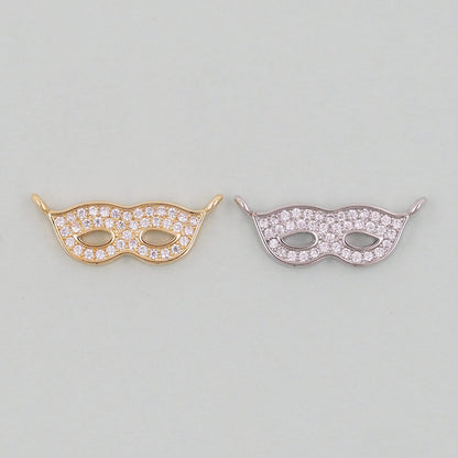 Gold mask Charms,18K Gold Filled Mask Pendant,Mask Masquerade Charm Bracelet Necklace for DIY Jewelry Making Supply