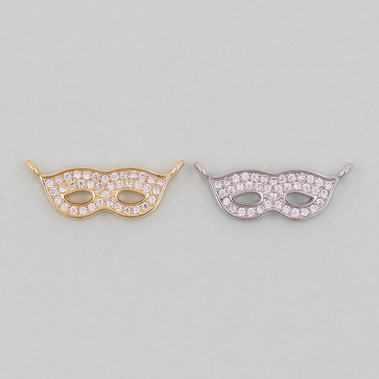 Gold mask Charms,18K Gold Filled Mask Pendant,Mask Masquerade Charm Bracelet Necklace for DIY Jewelry Making Supply