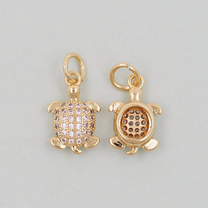 Gold turtle Charms,18K Gold Filled turtle Pendant,turtle Charm Bracelet Necklace for DIY Jewelry Making Supply