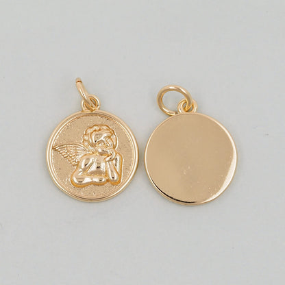 Gold Angel Charms,18K Gold Filled Angel Pendant,Angel Charm Bracelet Necklace for DIY Jewelry Making Supply