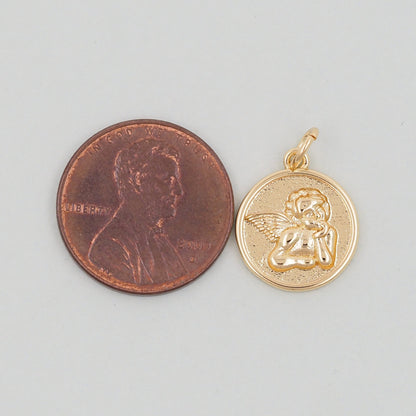 Gold Angel Charms,18K Gold Filled Angel Pendant,Angel Charm Bracelet Necklace for DIY Jewelry Making Supply