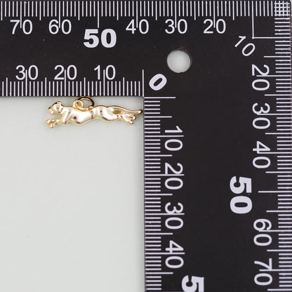 Gold leopard Charms,18K Gold Filled leopard Pendant,leopard Charm Bracelet Necklace for DIY Jewelry Making Supply