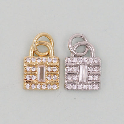 Gold Key Lock Charms,18K Gold Filled Key Pendant,Lock Charm Bracelet Necklace for DIY Jewelry Making Supply