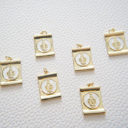 18K Gold Filled Virgin Mary Charm Pendant for Jewelry Making