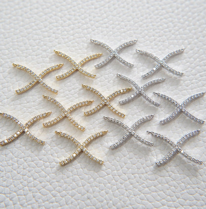 18K Gold Filled Cross Charm Pendant for Jewelry Making
