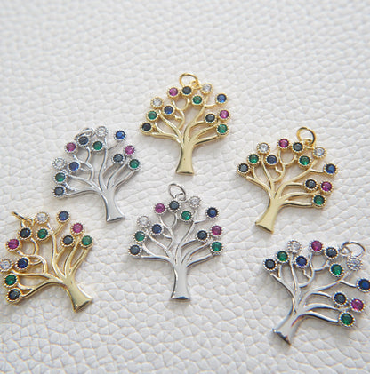 Gold tree of Life Charms,18K Gold Filled tree of Life Pendant,Silver tree of Life Charm Bracelet Necklace for DIY Jewelry Mak