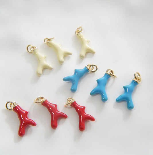 Gold geometry Charm,18K Gold Filled enamel Geometric Pendant,enamel Charm Bracelet Necklace for DIY Jewelry Making Supply