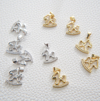 Gold Trojan horse Charms,18K Gold Filled Trojan horse Pendant,Trojan horse Charm Bracelet Necklace for DIY Jewelry Making Sup