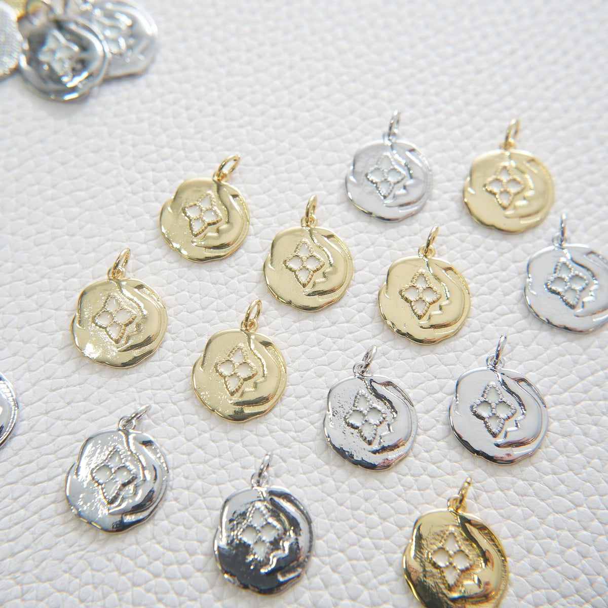 Gold geometry Charm,18K Gold Filled enamel Geometric Pendant Charm Bracelet Necklace for DIY Jewelry Making Supply