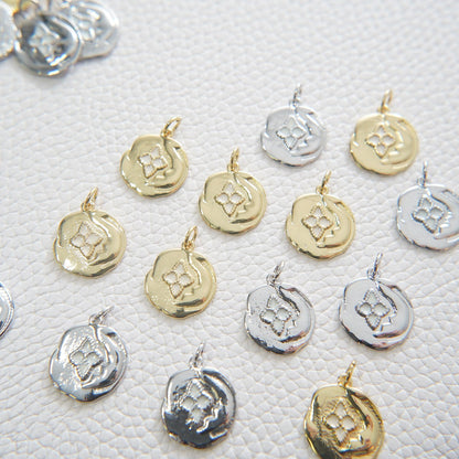 Gold geometry Charm,18K Gold Filled enamel Geometric Pendant Charm Bracelet Necklace for DIY Jewelry Making Supply