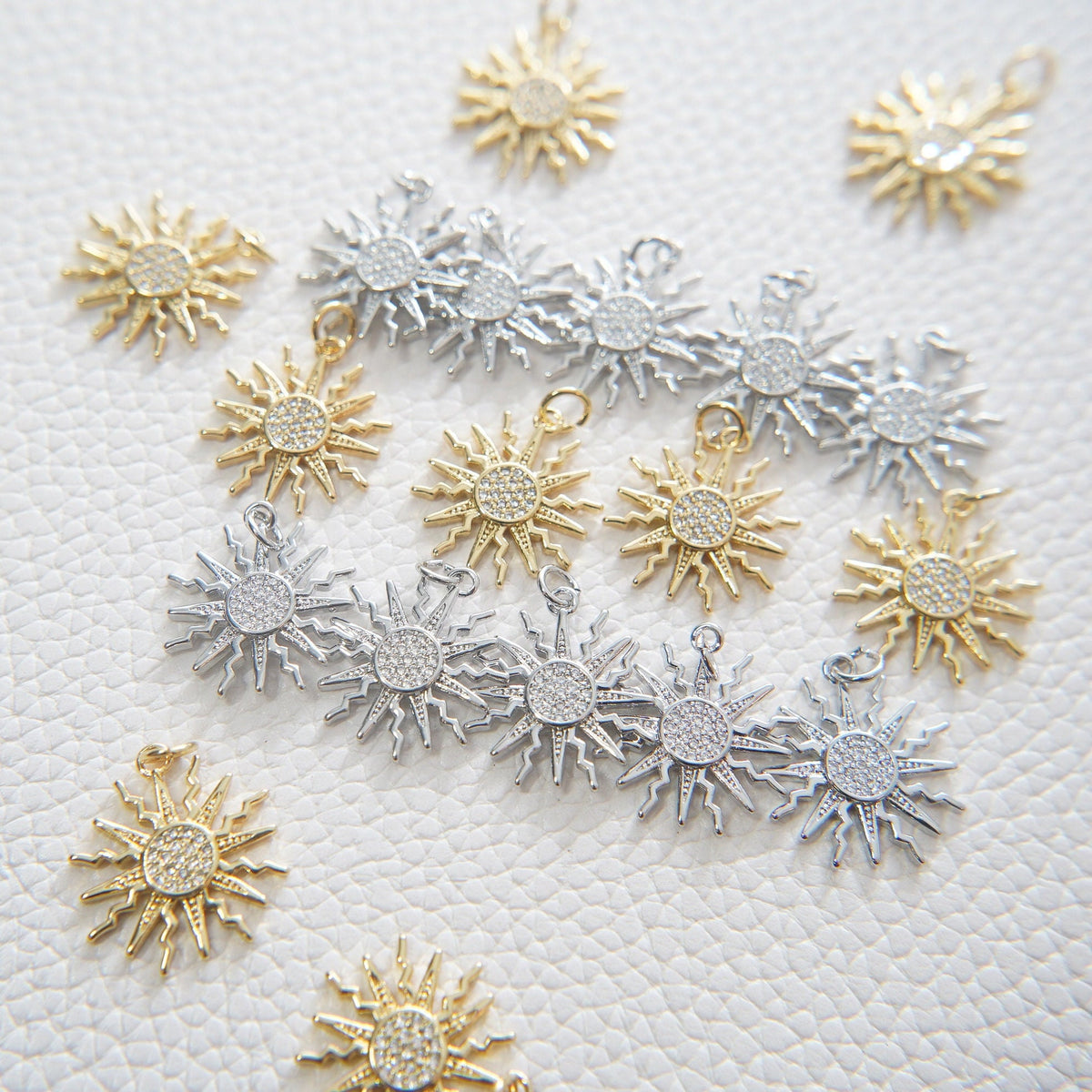 18K Gold Filled Sun Charm Pendant for Jewelry Making