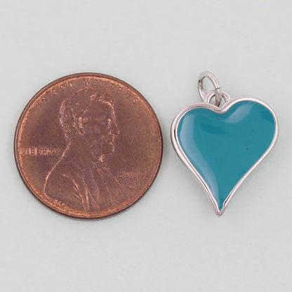 Gold Heart Charms,18K Gold Filled Heart Pendant,Enamel Heart Charm Bracelet Necklace for DIY Jewelry Making Supply