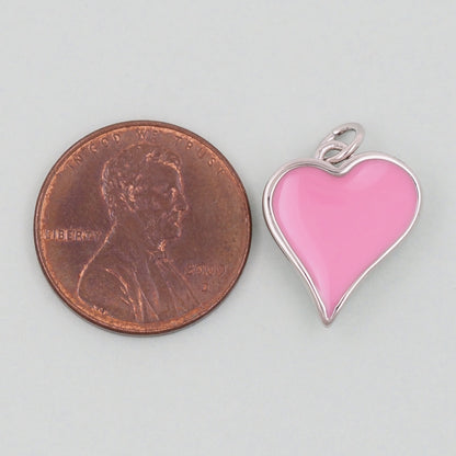 Gold Heart Charms,18K Gold Filled Heart Pendant,Enamel Heart Charm Bracelet Necklace for DIY Jewelry Making Supply