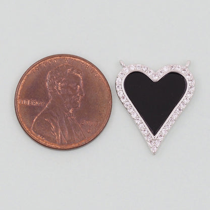 Gold Heart Charms,18K Gold Filled CZ Heart Pendant,Enamel Heart Charm Bracelet Necklace for DIY Jewelry Making Supply