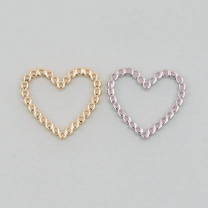 18K Gold Filled Heart Charm Pendant for Jewelry Making