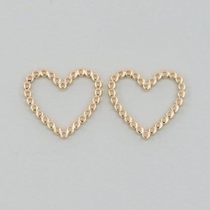 18K Gold Filled Heart Charm Pendant for Jewelry Making