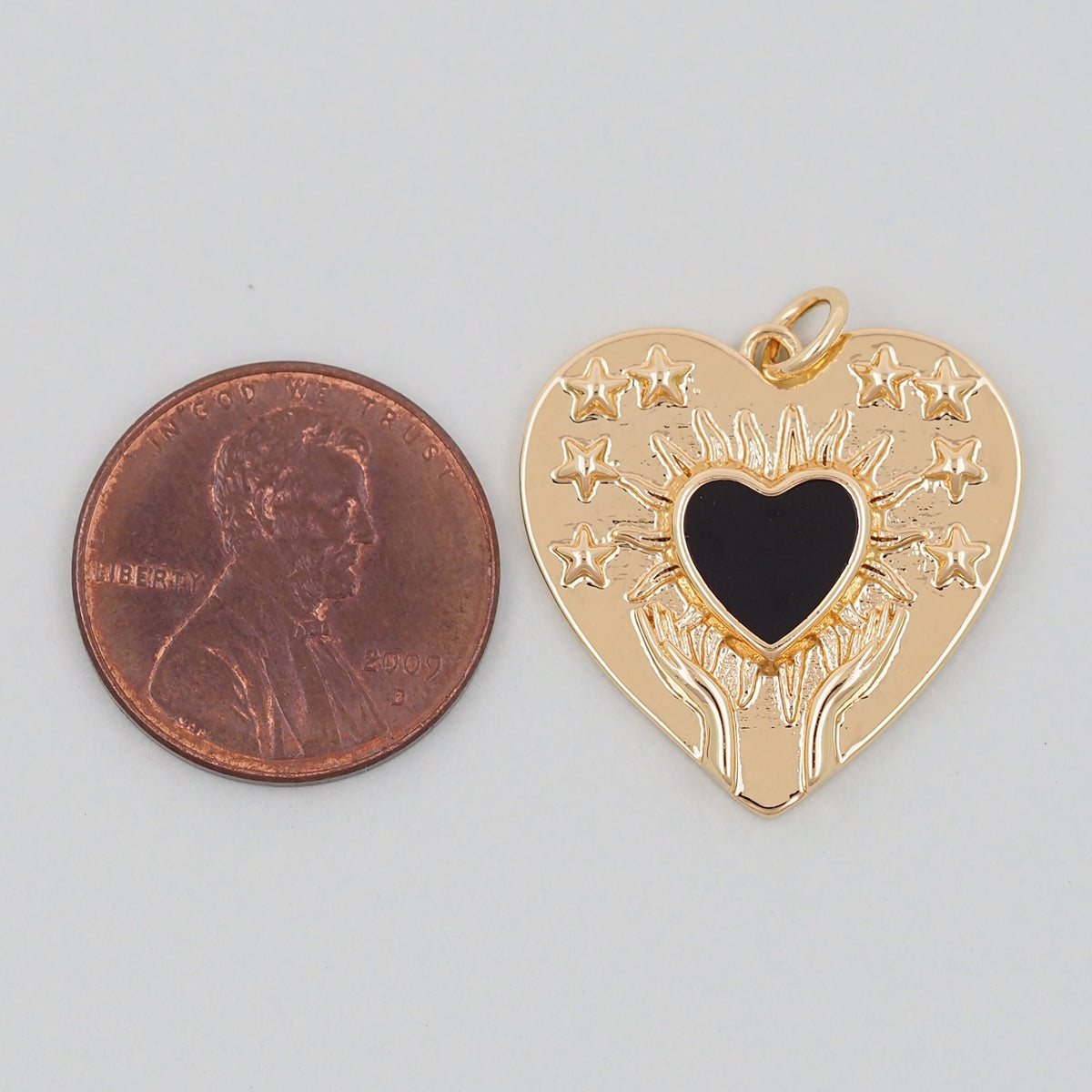 Gold Heart Charms,18K Gold Filled Heart Pendant,Enamel Heart Charm Bracelet Necklace for DIY Jewelry Making Supply