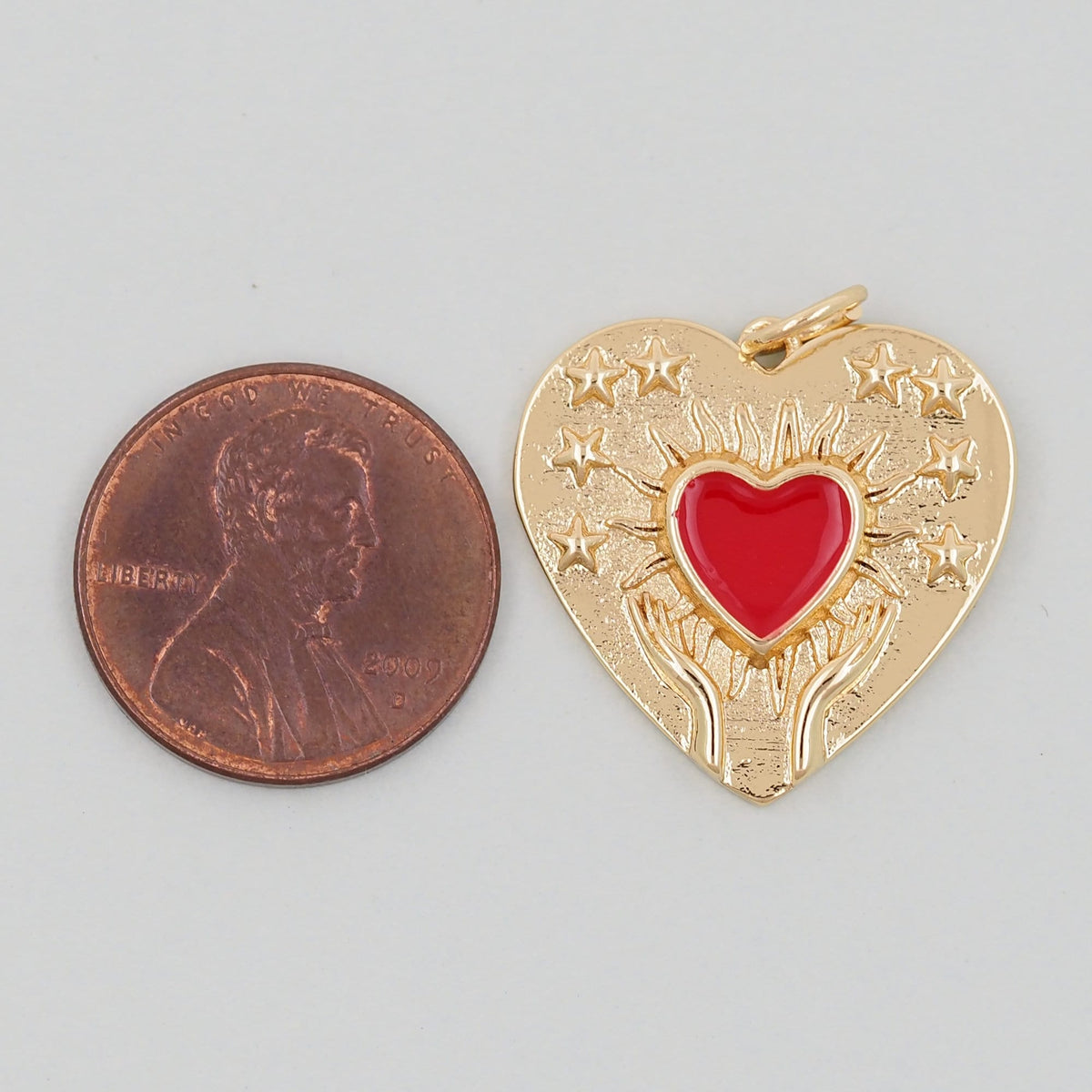 Gold Heart Charms,18K Gold Filled Heart Pendant,Enamel Heart Charm Bracelet Necklace for DIY Jewelry Making Supply