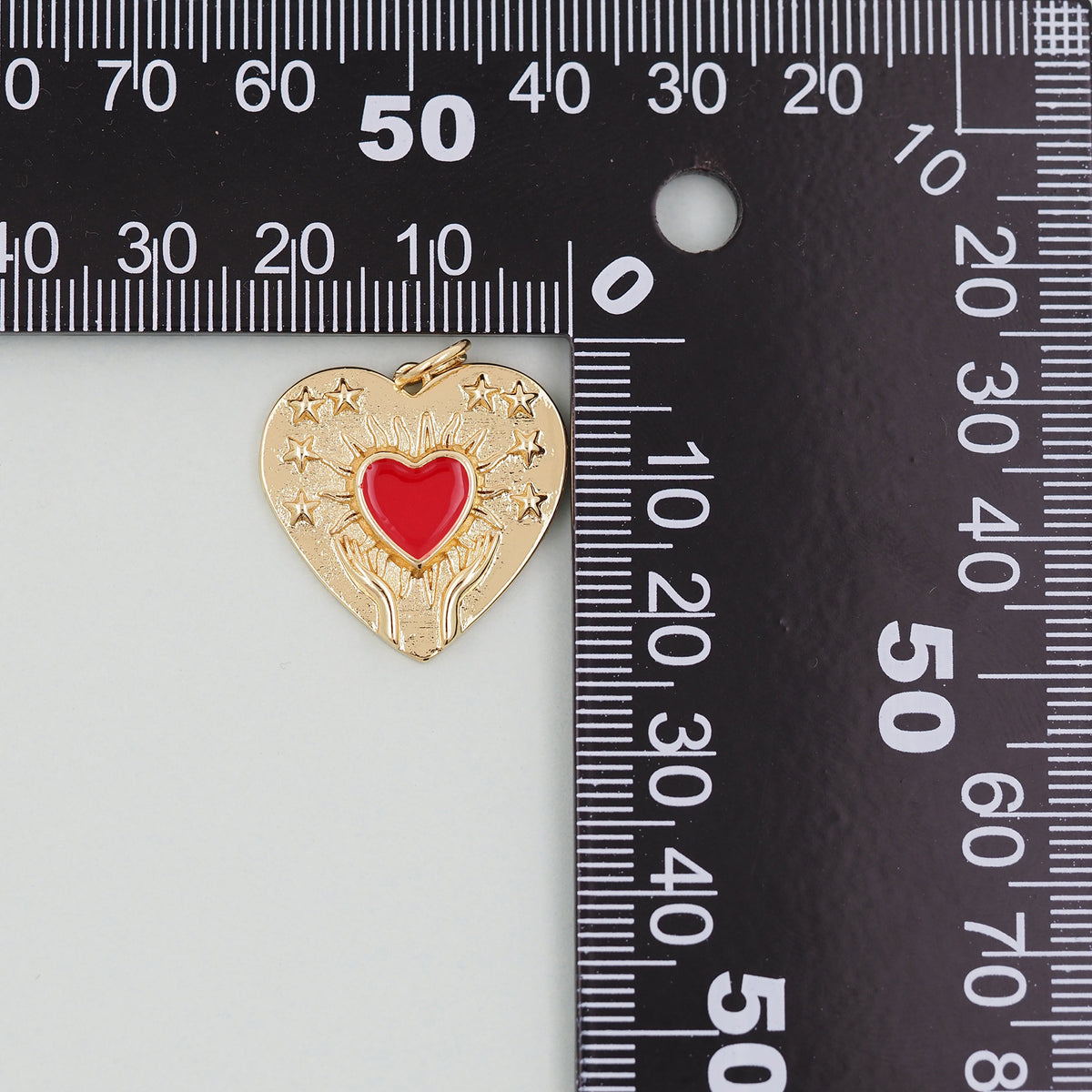 Gold Heart Charms,18K Gold Filled Heart Pendant,Enamel Heart Charm Bracelet Necklace for DIY Jewelry Making Supply