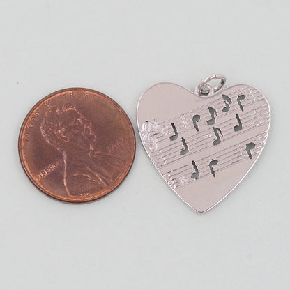 Gold Heart Charms,18K Gold Filled Heart Pendant,Heart Note Charm Bracelet Necklace for DIY Jewelry Making Supply