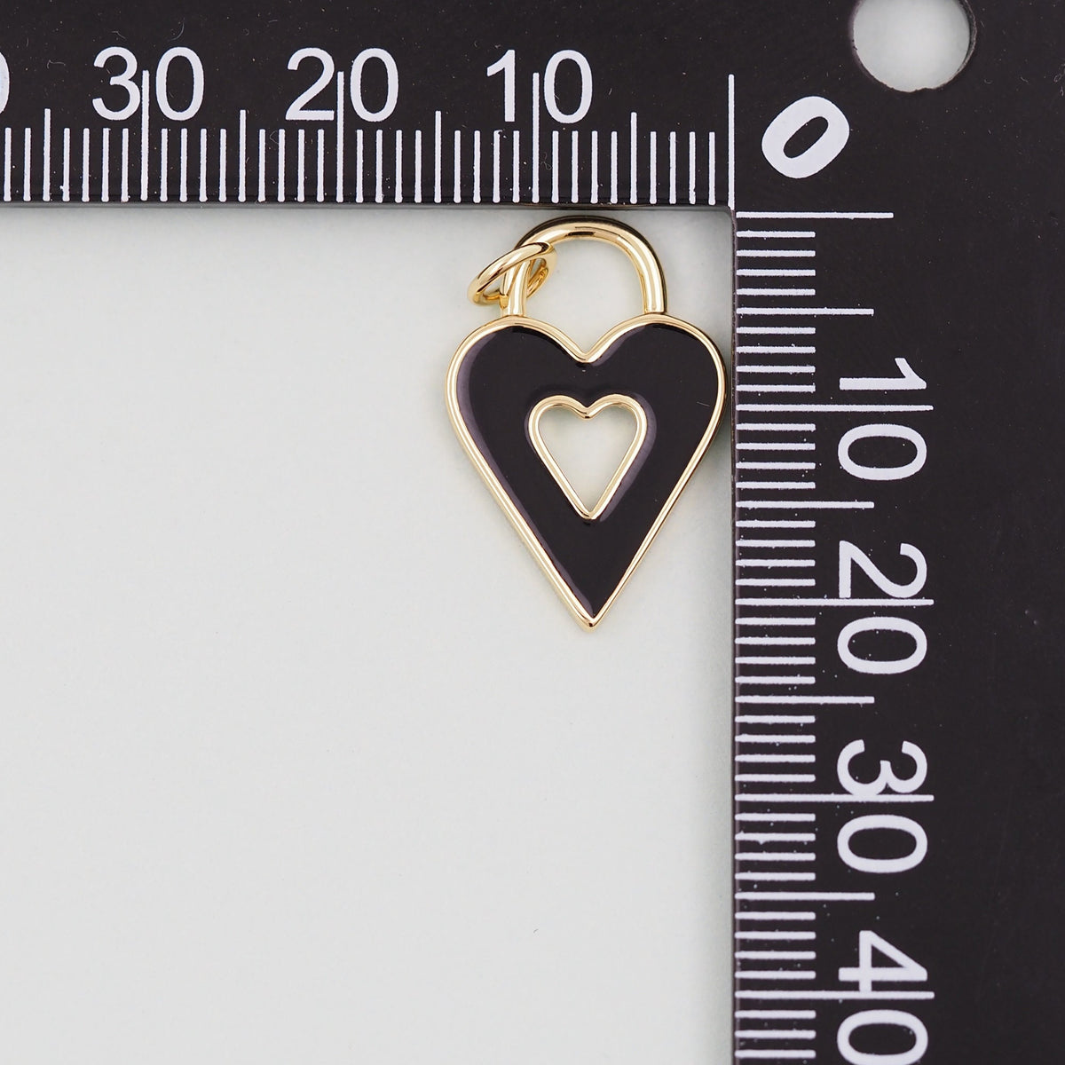 18K Gold Filled Heart Enamel Charm Pendant for Jewelry Making
