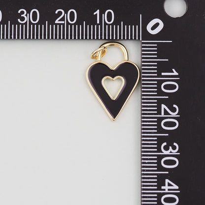 18K Gold Filled Heart Enamel Charm Pendant for Jewelry Making
