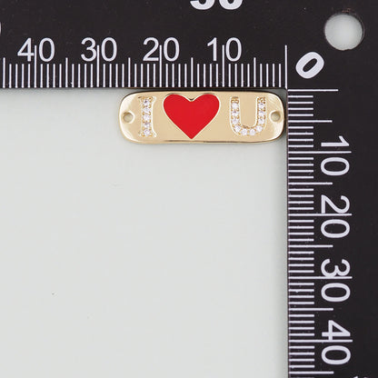 18K Gold Filled Enamel Heart Charm Pendant for Jewelry Making