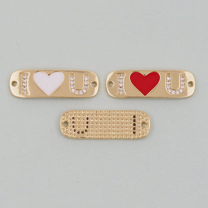 Gold Heart Charms,18K Gold Filled Love Pendant,Enamel Heart Charm Bracelet Necklace for DIY Jewelry Making Supply