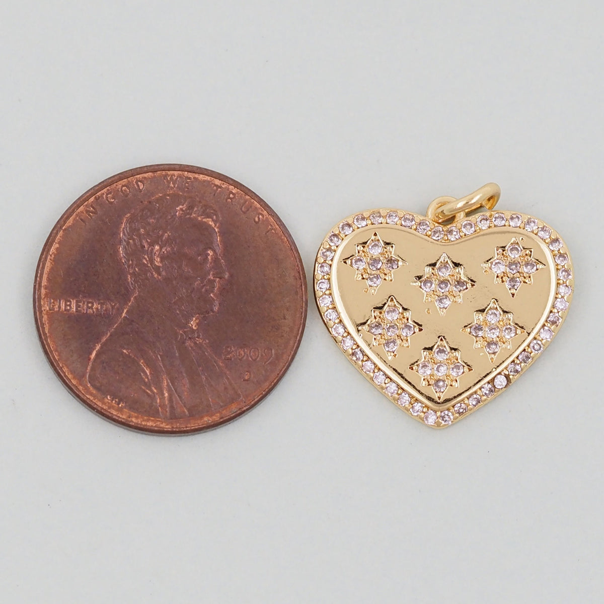 18K Gold Filled Heart Charm Pendant for Jewelry Making