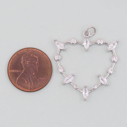 Gold Heart Charms,18K Gold Filled Heart Pendant,Heart Charm Bracelet Necklace for DIY Jewelry Making Supply
