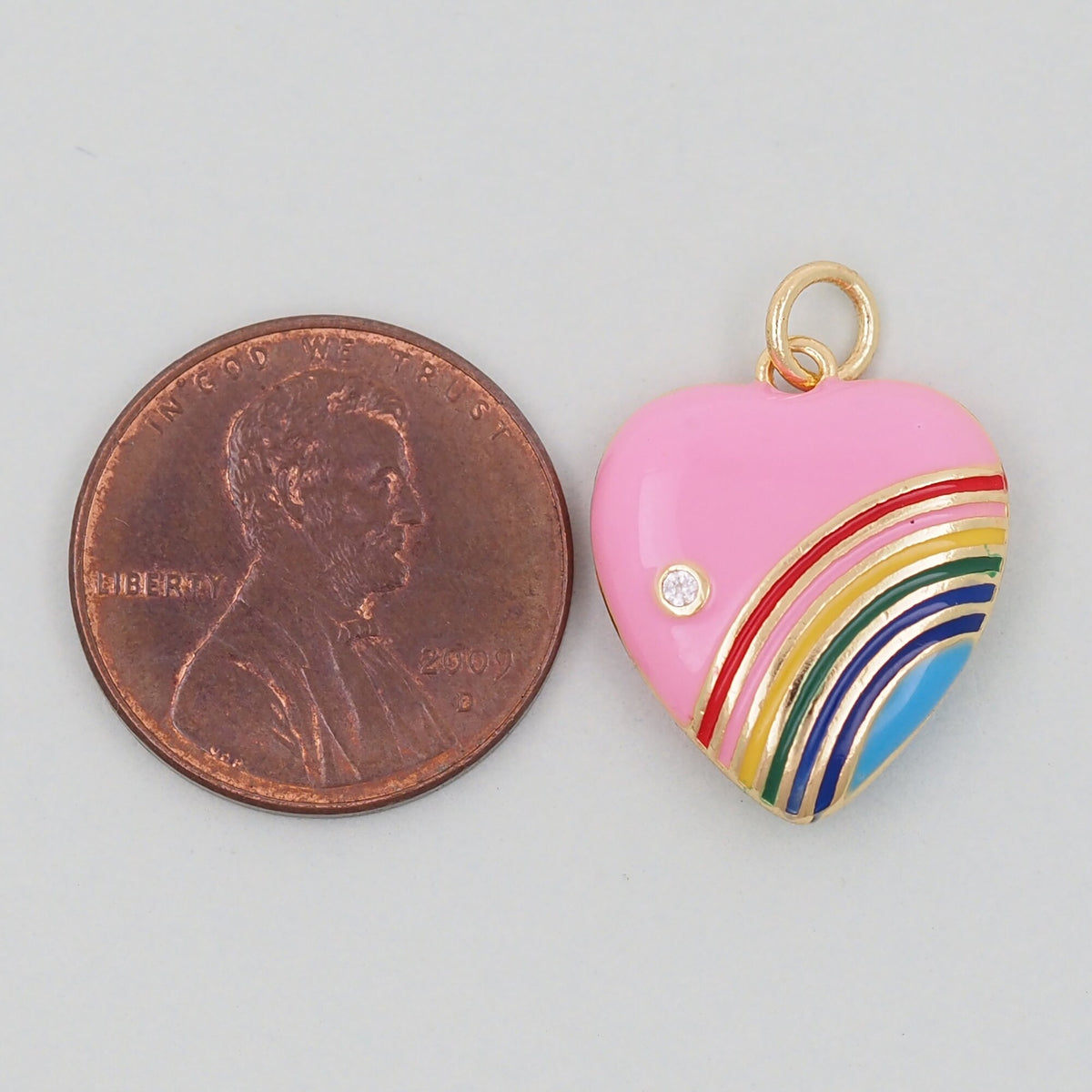 18K Gold Filled Heart Charm Pendant for Jewelry Making