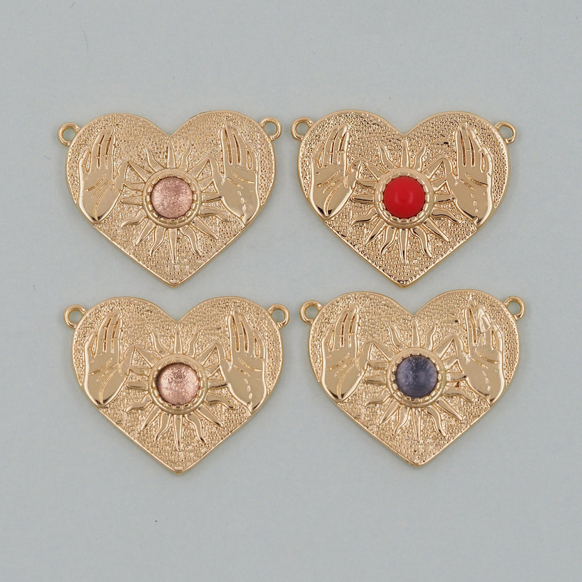 Gold Heart Charms,18K Gold Filled Heart Pendant,Heart Charm Bracelet Necklace for DIY Jewelry Making Supply