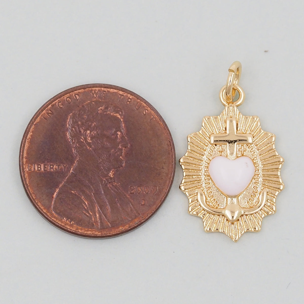 18K Gold Filled Heart Enamel Charm Pendant for Jewelry Making