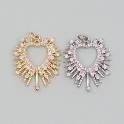 18K Gold Filled Heart Charm Pendant for Jewelry Making