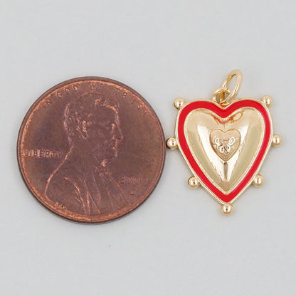18K Gold Filled Heart Charm Pendant for Jewelry Making