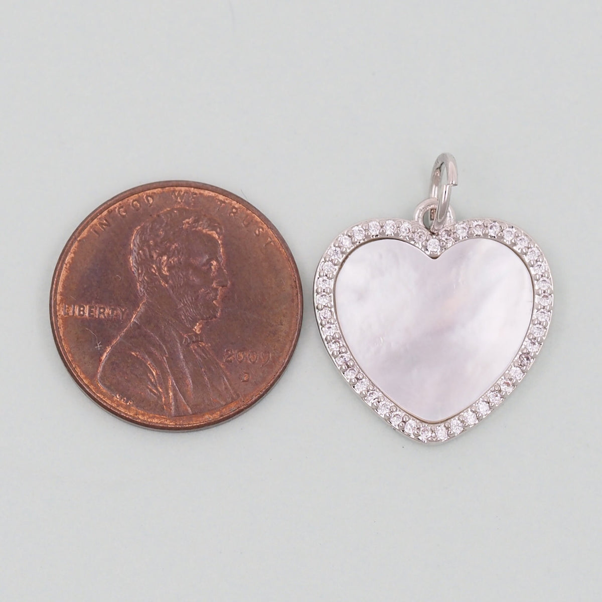 Gold Heart Charms,18K Gold Filled Heart Pendant,White Shell Heart Charm Bracelet Necklace for DIY Jewelry Making Supply